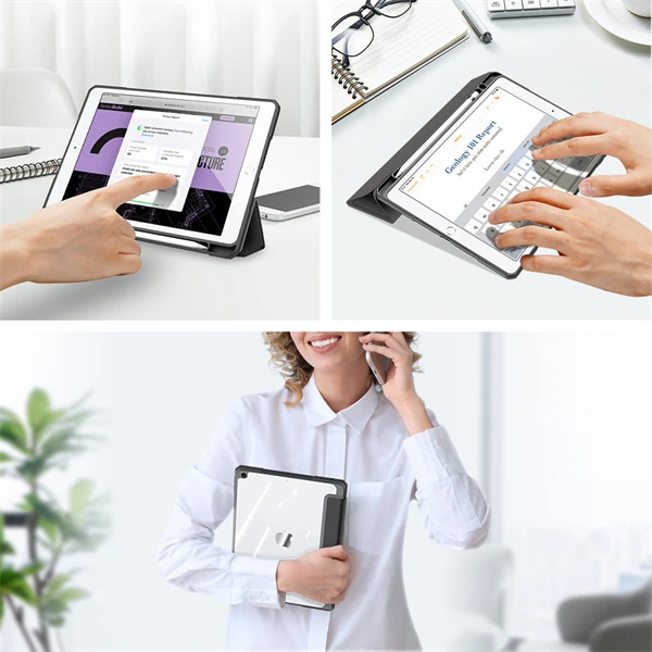 Dux Ducis iPad 7-8 -9 10.2 (201920202021) Kılıf Kalem Bölmeli Toby Series-(5775) - Siyah