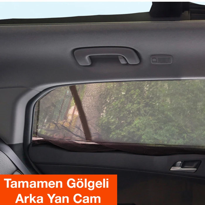 ALLY Araba Yan Cam Perdesi Sineklik Araç Oto Güneşlik Örtü Perde Kılıf-(5775) - Siyah