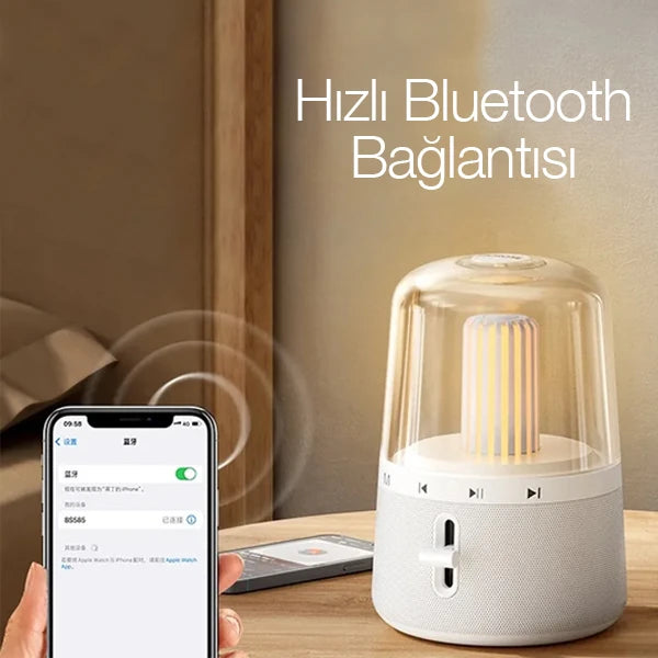 ALLY BS585 Masaüstü Gece Lambası Bluetooth Hoparlör-(5775) - Siyah