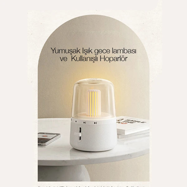 ALLY BS585 Masaüstü Gece Lambası Bluetooth Hoparlör-(5775) - Siyah