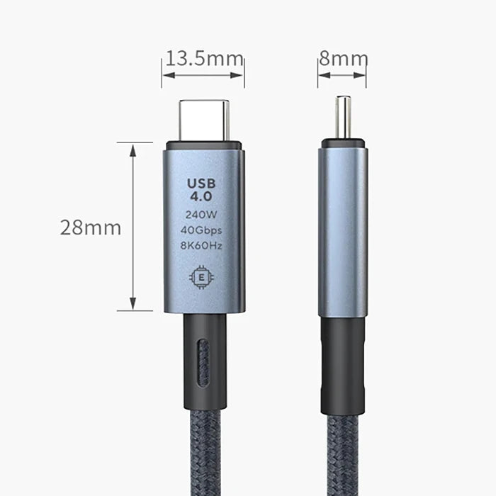 ALLY 40Gbps 240W Type-C 8K Görüntü ve Hızlı Data Şarj Kablosu-(5775) - Siyah
