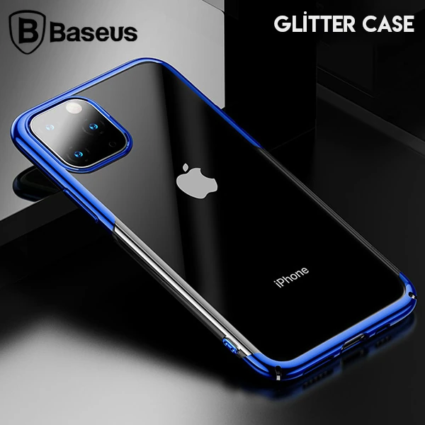Baseus Glitter Case İPhone 11 Pro 5.8  Şeffaf Lüx Silikon Kılıf-(5775) - Kırmızı
