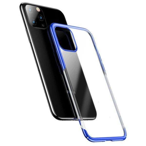 Baseus Glitter Case İPhone 11 Pro 5.8  Şeffaf Lüx Silikon Kılıf-(5775) - Kırmızı