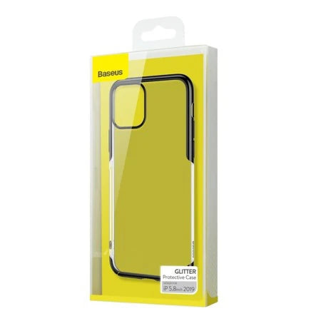 Baseus Glitter Case İPhone 11 Pro 5.8  Şeffaf Lüx Silikon Kılıf-(5775) - Kırmızı