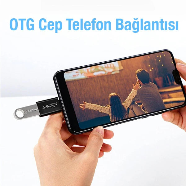 ALLY Dişi USB to Type-C OTG Çevirici Dönüştürücü Adaptör-(5775) - Siyah