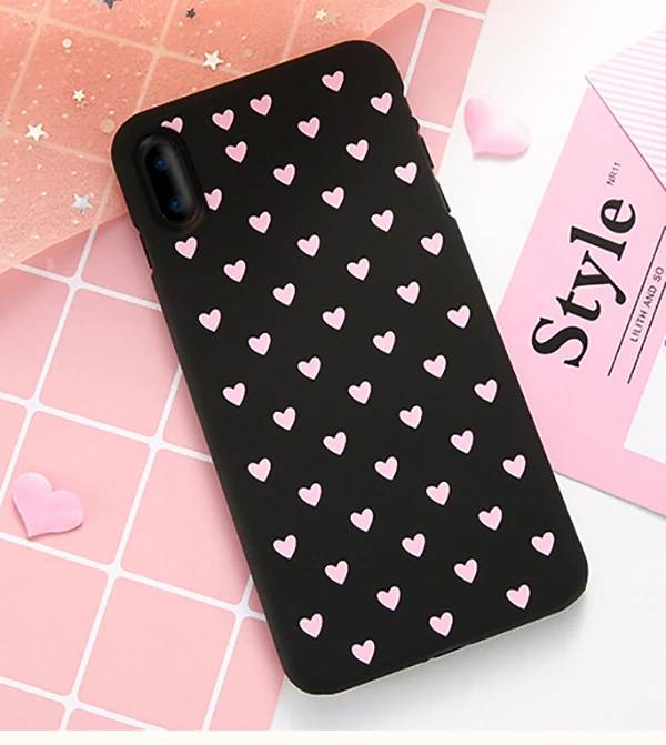 İphone X Xs Çoklu Kalp Premium Pc Kılıf-(5775) - Pembe