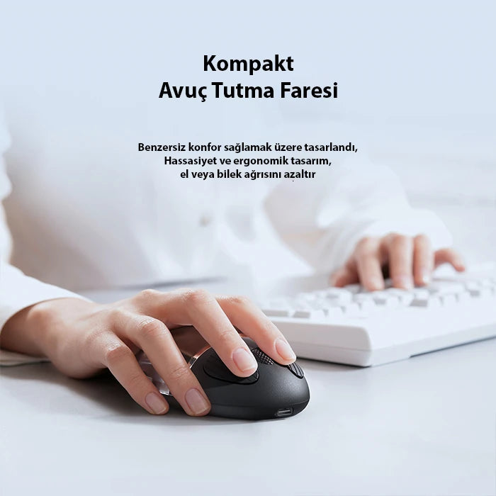 Dux Ducis CM Series Kablosuz Bluetooth 2.4GHz Şeffaf Mouse-(5775) - Beyaz