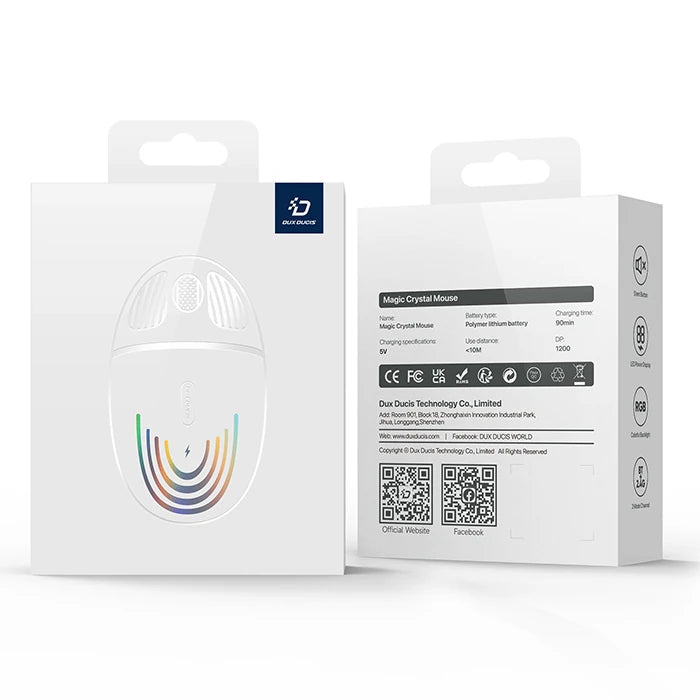 Dux Ducis CM Series Kablosuz Bluetooth 2.4GHz Şeffaf Mouse-(5775) - Beyaz