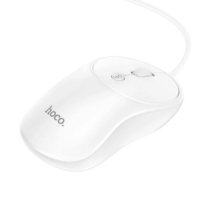 HOCO GM13 Bussines 1600DPI 4D Yüksek Hassasiyet Kablolu Optik Mouse-(5775) - Beyaz