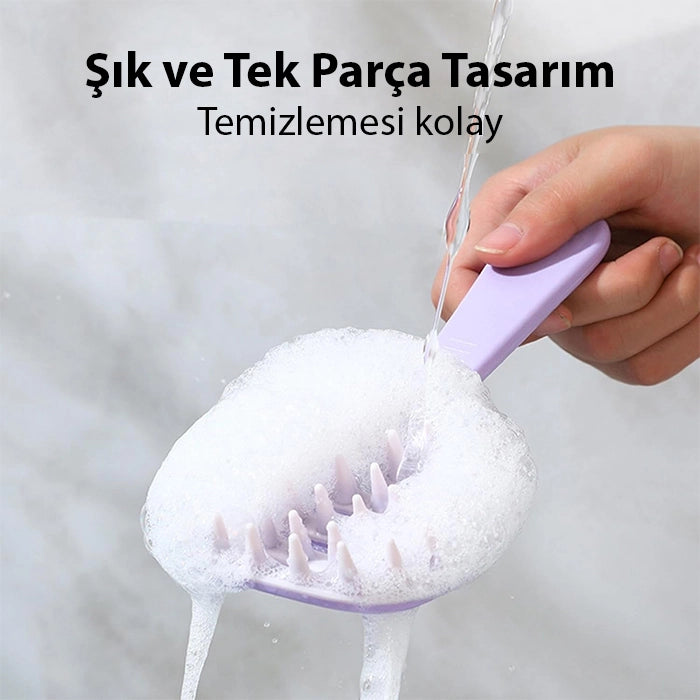 EZERE Tüm Saç Tipleri için Saç Derisi Masaj Ve Yumuşak Yıkama Tarağı-(5775) - Mor