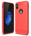 İphone XXS Dark Ultra Koruma Karbon Fiber Silikon Kılıf-(5775) - Kırmızı
