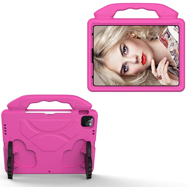 Ally İPAD PRO 11 (2021-2020-2018) Air 4. Nesil 10.9  Kılıf Eva Çocuk Shockproof Standlı Taşınabilir-(5775) - Fuşya
