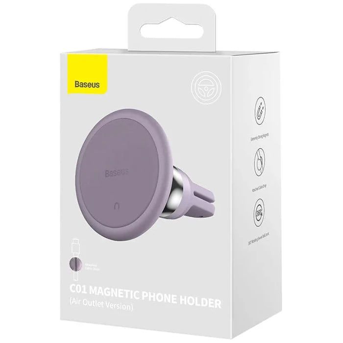 Baseus C01 Magnetic Air Vent Araç Havalandırma Tipi Telefon Tutucu-(5775) - Mor