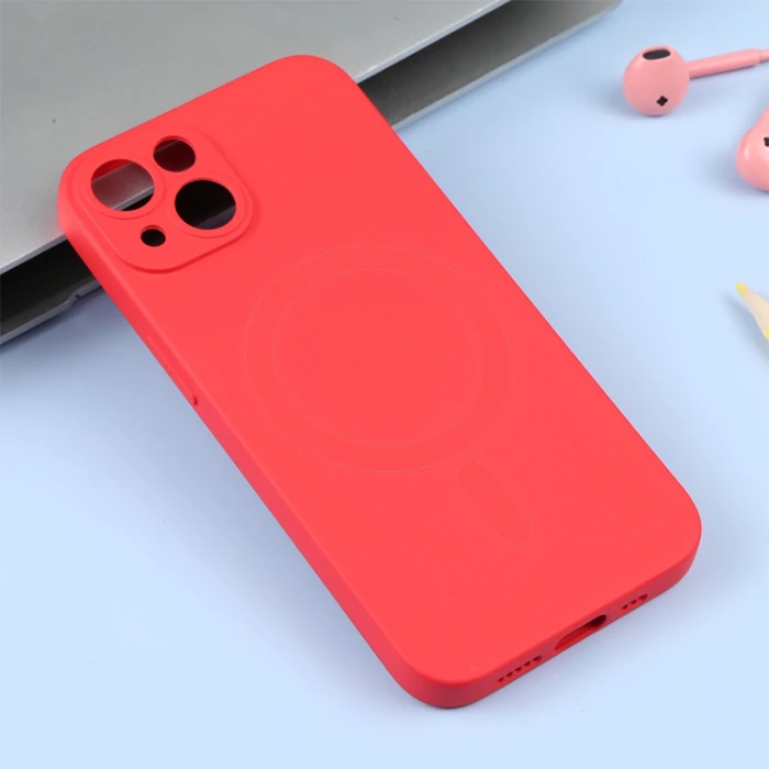 ALLY iPhone 14 6.1inç Liquid Silica Magsafe Uyumlu Silikon Kılıf-(5775) - Siyah