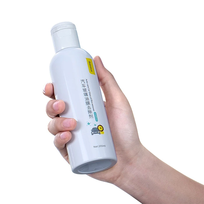 Baseus Araç Bakım Ön Cam Temizliği 200ml Yağ Çözücü ve Parlatıcı Sprey ve Sünger Oto Bakım Seti-(5775) - Beyaz