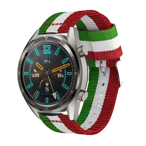22MM Gear S3 Watch 4 -GT2 GT2E 46MM Kayış Kordon Nylon Watch 3 45MM-(5775) - Desenli 15