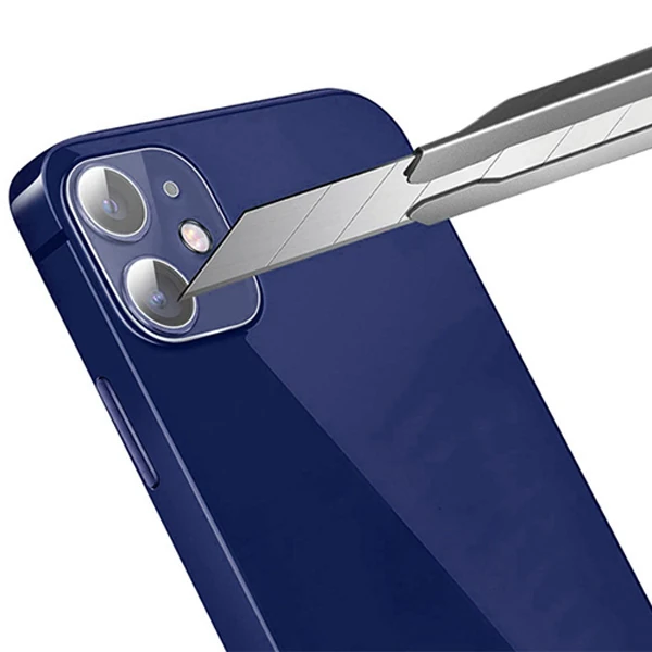 iPhone 12 6.1 Hat-Prince 9H 3D Full Tempered Cam Kamera Koruyucu-(5775) - Şeffaf 2