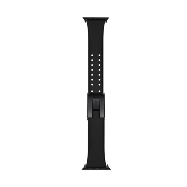 Baseus Slip-Thru Apple Watch Ultra 49mm 7-8 45mm 6-5-4 44mm Silikon Kordon Kayış 3-2-1 42mm-(5775) - Siyah