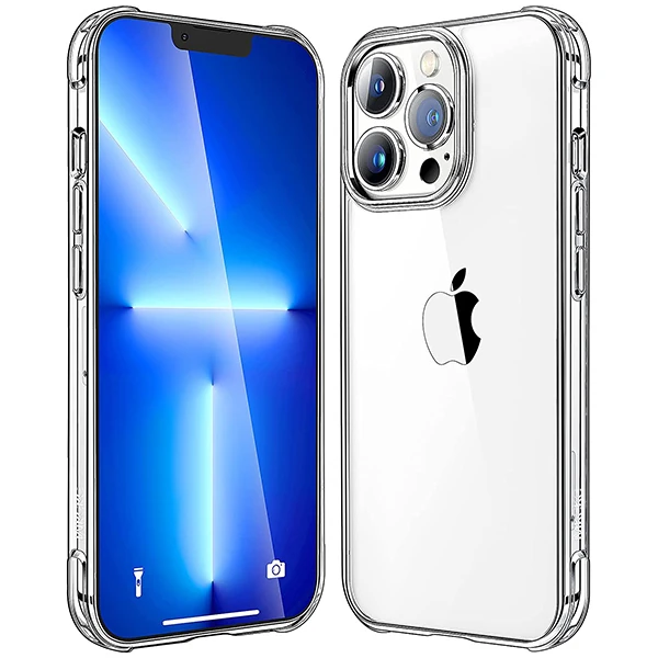iPhone 13 Pro 6.1inç Anti-Drop Shockproof Darbe Emici Silikon Kılıf-(5775) - Şeffaf 2