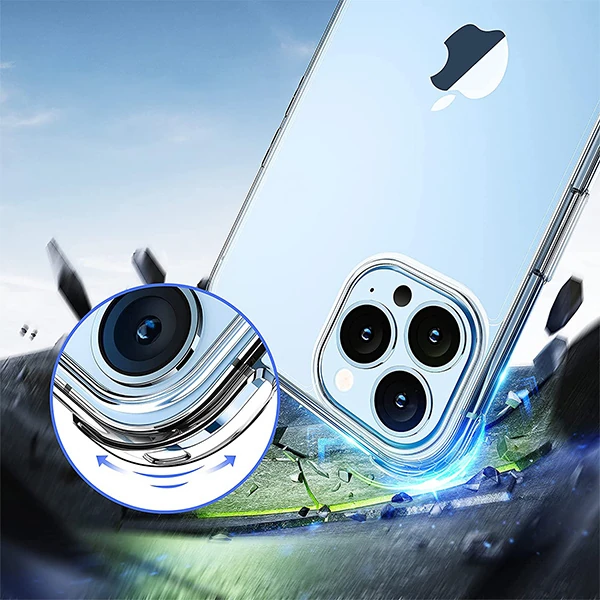 iPhone 13 Pro 6.1inç Anti-Drop Shockproof Darbe Emici Silikon Kılıf-(5775) - Şeffaf 2