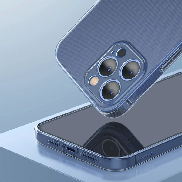 Baseus Simple Case İPhone 12 Pro Max 6.7 İnce Şeffaf Silikon Kılıf-(5775) - Şeffaf 2