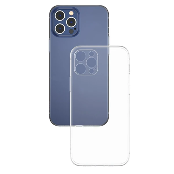 Baseus Simple Case İPhone 12 Pro Max 6.7 İnce Şeffaf Silikon Kılıf-(5775) - Şeffaf 2