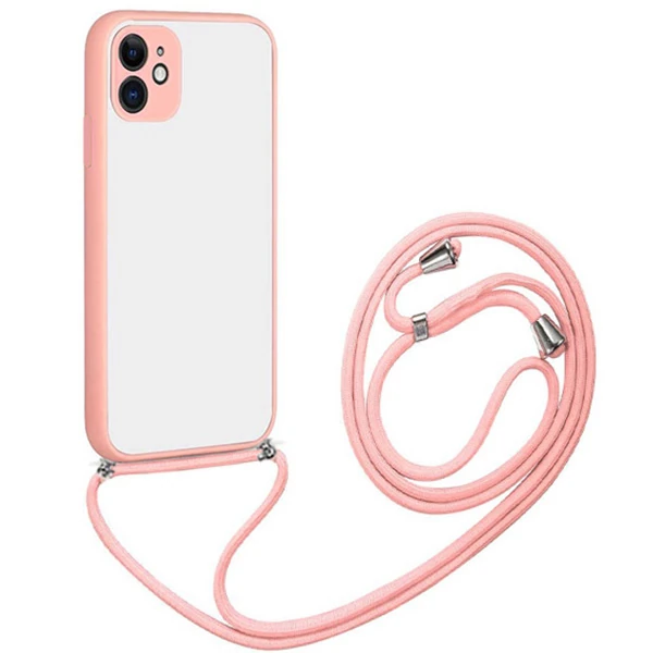 ALLY iPhone 12 6.1 Askılı Koruyucu Silikon Kılıf-(5775) - Kırmızı