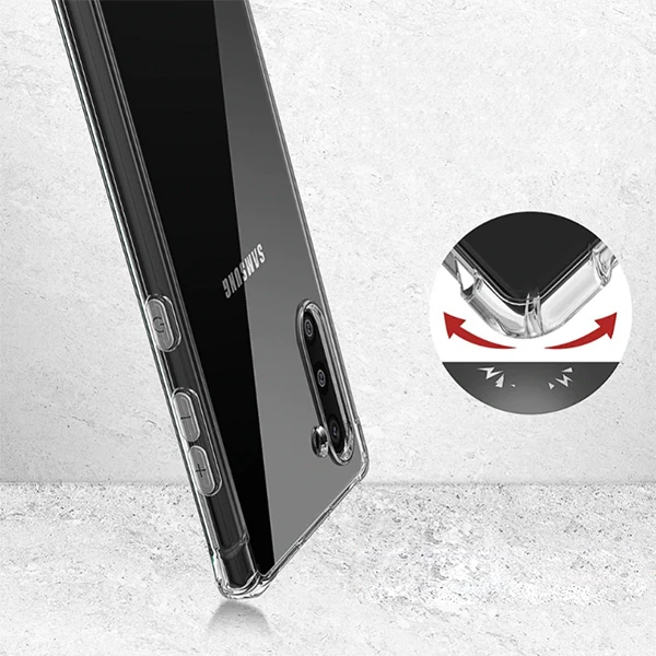 Sm Galaxy Note 10 Anti-Drop Darbe Emici Silikon Kılıf-(5775) - Şeffaf 2
