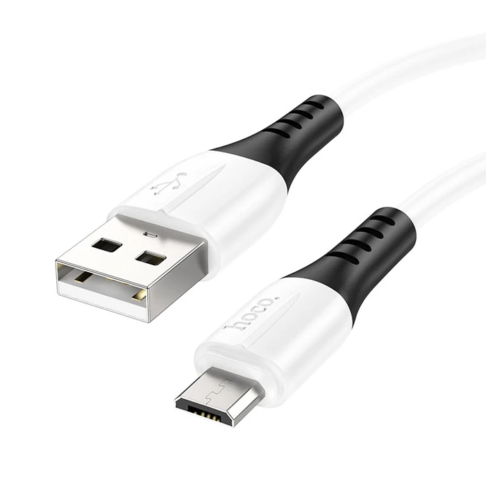 HOCO X82 Micro USB to USB 2.4A Silikon Data ve Şarj Kablosu-(5775) - Siyah