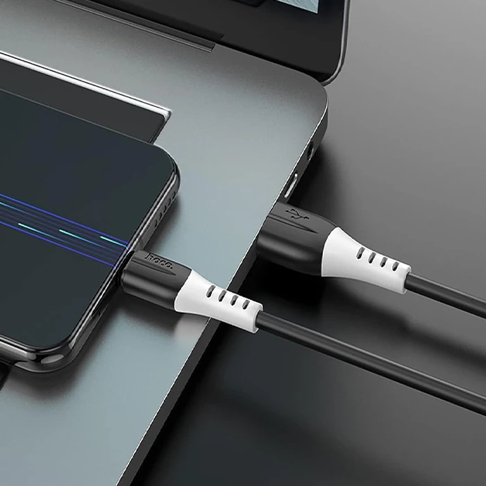 HOCO X82 Micro USB to USB 2.4A Silikon Data ve Şarj Kablosu-(5775) - Siyah