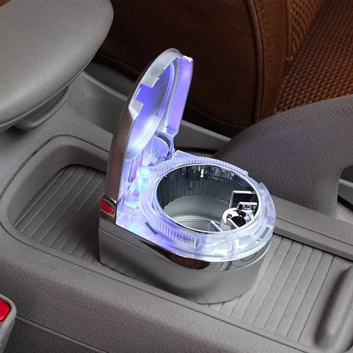 Ally SD-1201 Led Işıklı Kapaklı Araç Küllük Oto Araba Kül Tablası-(5775) - Siyah
