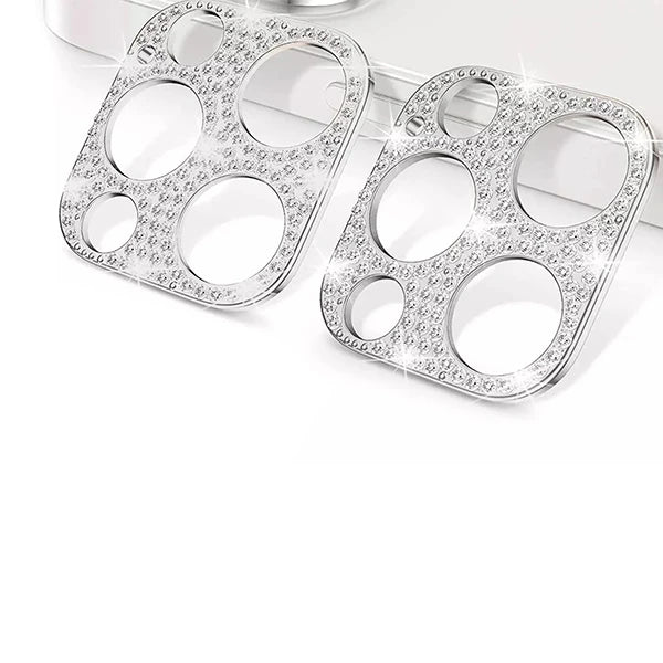 ALLY İPhone 12 Pro Max Kamera Koruyucu Lens Diamond Taş İşlemeli-(5775) - Gri