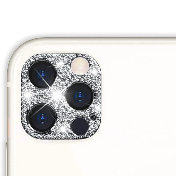 ALLY İPhone 12 Pro Max Kamera Koruyucu Lens Diamond Taş İşlemeli-(5775) - Gri