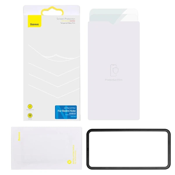 Baseus Redmi Note 11T Pro/Note 11T Pro+ 0.3mm Full-glass Tempered Ekran Koruyucu 2 Adet Set-(5775) - Şeffaf 2