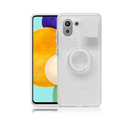 Xiaomi Mi 11 Lite Kılıf Sürgülü Kamera Lens Korumalı Yüzük Standlı Silikon Kılıf-(5775) - Yeşil