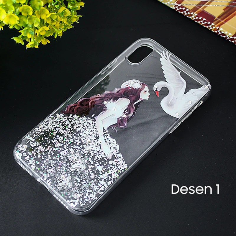 İphone X Xs 3d Diamond Elbise Şeffaf Silikon Kılıf-(5775) - Desenli 5