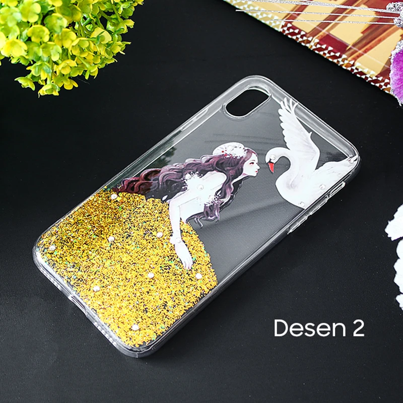 İphone X Xs 3d Diamond Elbise Şeffaf Silikon Kılıf-(5775) - Desenli 5