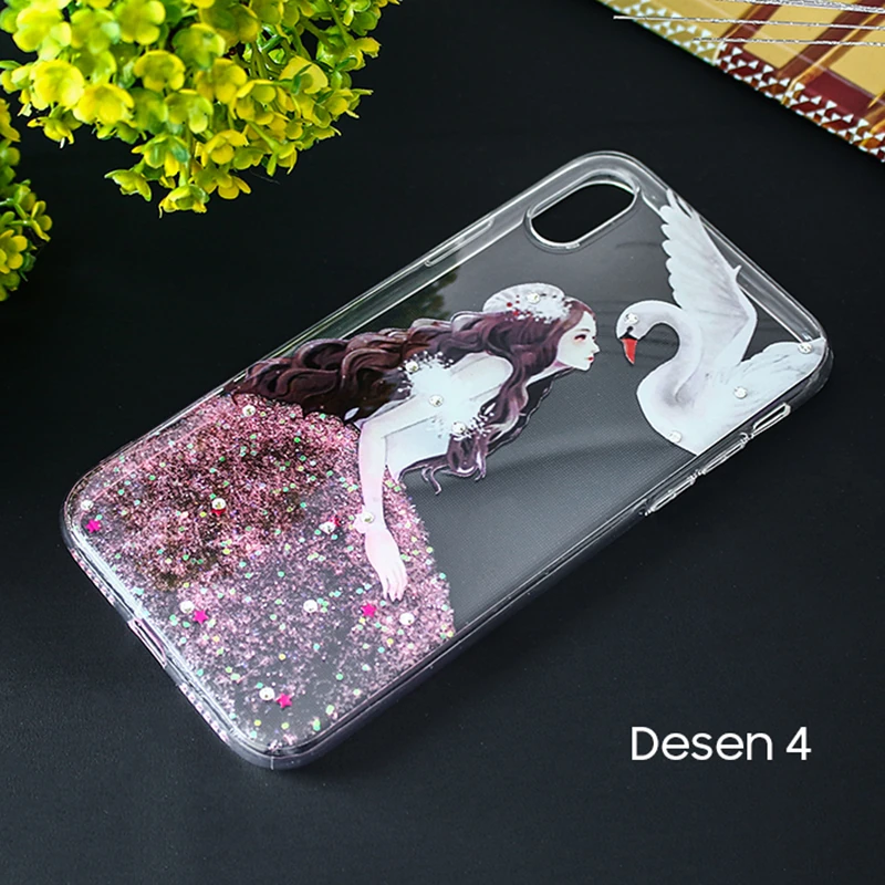 İphone X Xs 3d Diamond Elbise Şeffaf Silikon Kılıf-(5775) - Desenli 5