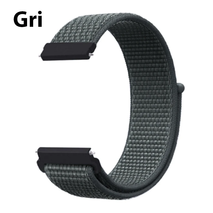 22MM Gear S3 Watch 4 -Gt2 GT2E 46MM Kayış Kordon Lylon Loop-(5775) - Beyaz