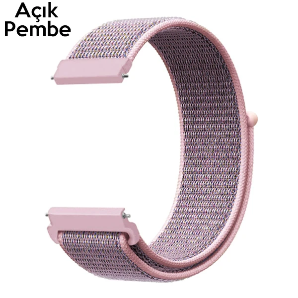 22MM Gear S3 Watch 4 -Gt2 GT2E 46MM Kayış Kordon Lylon Loop-(5775) - Beyaz