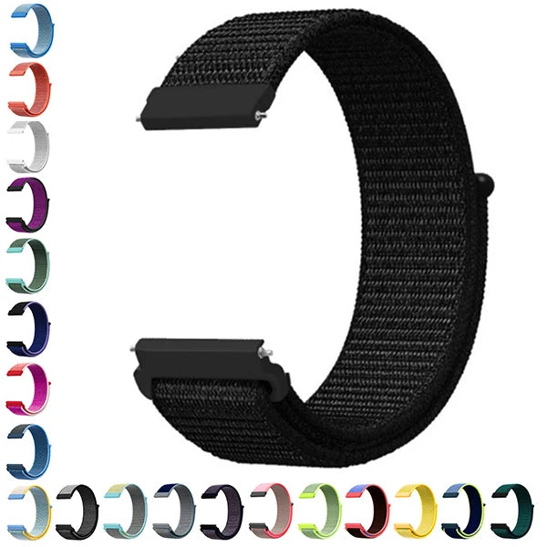 22MM Gear S3 Watch 4 -Gt2 GT2E 46MM Kayış Kordon Lylon Loop-(5775) - Gece Mavisi