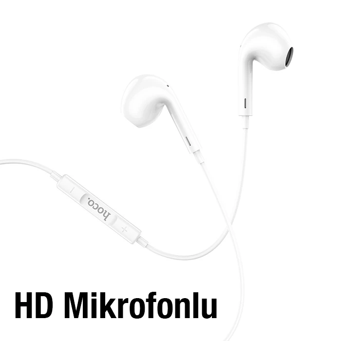 HOCO M1 Max iPhone Lightning Kulakiçi Mikrofonlu Kablolu Kulaklık-(5775) - Beyaz