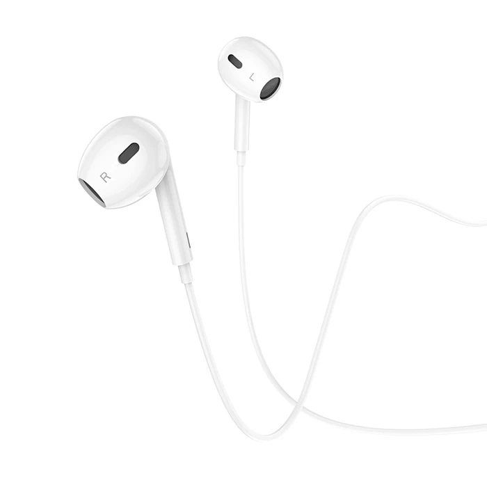 HOCO M1 Max iPhone Lightning Kulakiçi Mikrofonlu Kablolu Kulaklık-(5775) - Beyaz