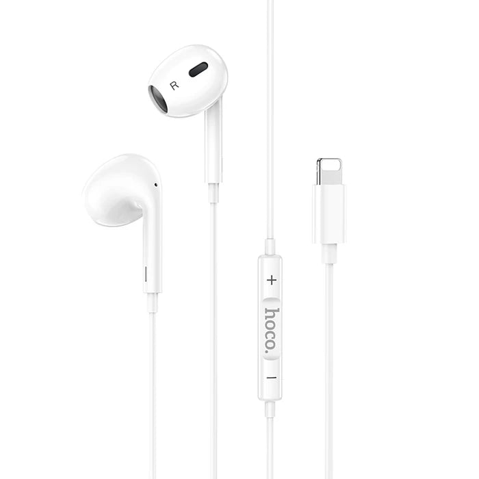 HOCO M1 Max iPhone Lightning Kulakiçi Mikrofonlu Kablolu Kulaklık-(5775) - Beyaz