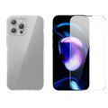 Baseus iPhone 15 Pro Max Schott Serisi Şeffaf Silikon Kılıf + Tempered Ekran Koruyucu Set-(5775) - Şeffaf 2