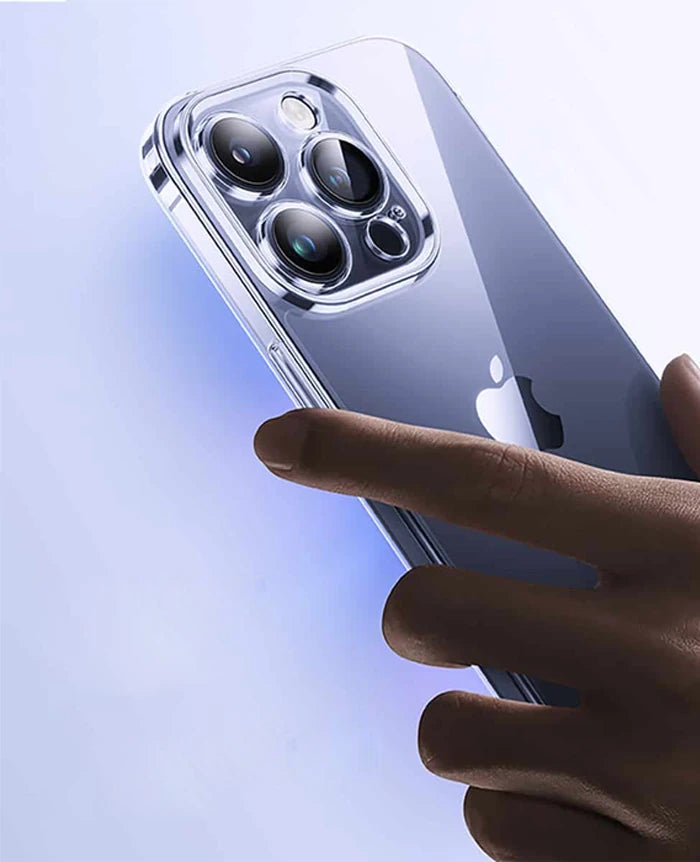 Baseus iPhone 15 Pro Max Schott Serisi Şeffaf Silikon Kılıf + Tempered Ekran Koruyucu Set-(5775) - Şeffaf 2