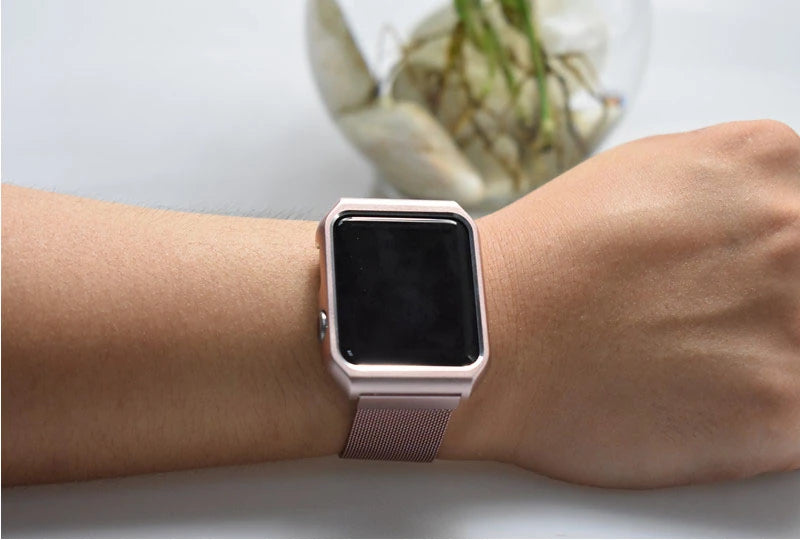 Ally Apple Watch 6-5-4 44mm Watch Ultra 49mm Metal Kayış Milano Loop+metal Kılıf-(5775) - Siyah