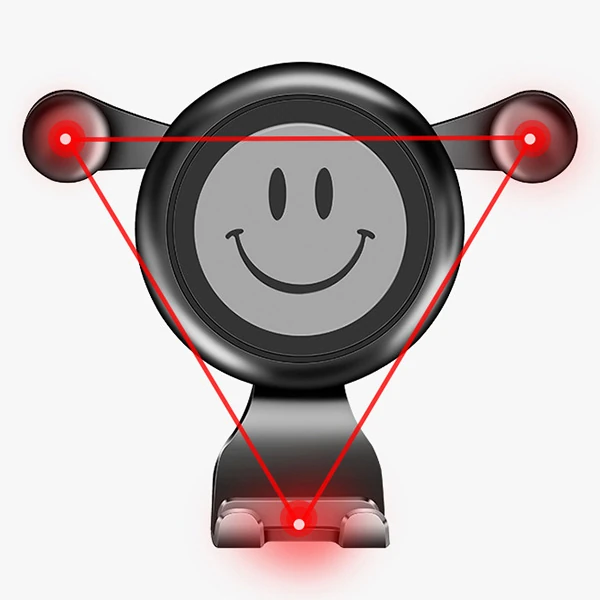 Ally R-054 Gravity Smile Universal Cep Telefonu Araç Tutucu-(5775) - Siyah-Gri