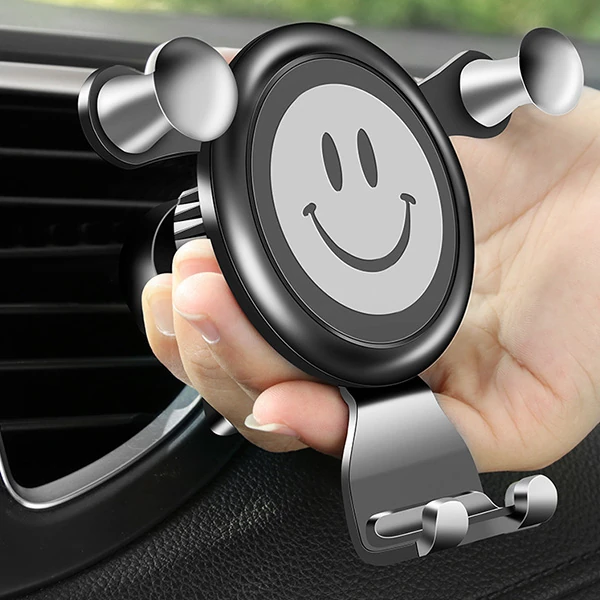 Ally R-054 Gravity Smile Universal Cep Telefonu Araç Tutucu-(5775) - Siyah-Gri