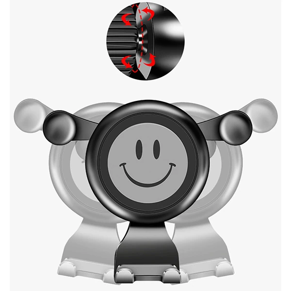 Ally R-054 Gravity Smile Universal Cep Telefonu Araç Tutucu-(5775) - Siyah-Gri